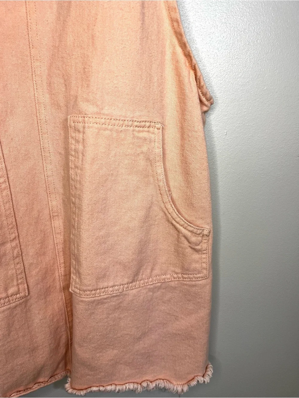 Cotton On Peach Denim Overalls Skirt Dress Jumper Women’s 10 - Picture 2 of 9